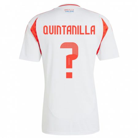 Kandiny Femme Maillot Chili Vicente Quintanilla #0 Blanc Tenues Extérieur 24-26 T-Shirt