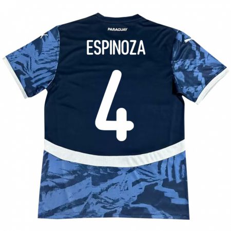 Kandiny Femme Maillot Paraguay Matías Espinoza #4 Bleu Tenues Extérieur 24-26 T-Shirt