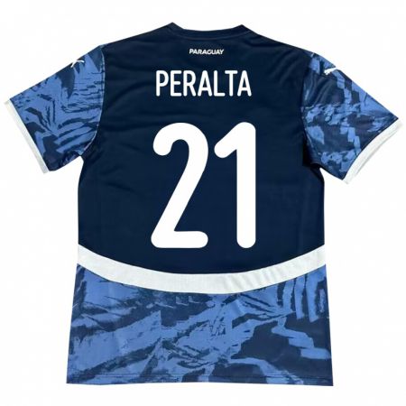 Kandiny Femme Maillot Paraguay Fabrizio Peralta #21 Bleu Tenues Extérieur 24-26 T-Shirt