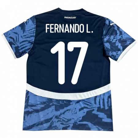 Kandiny Femme Maillot Paraguay Fernando Leguizamón #17 Bleu Tenues Extérieur 24-26 T-Shirt