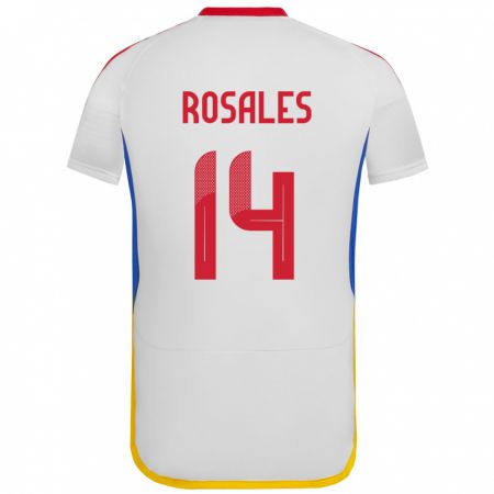 Kandiny Femme Maillot Venezuela Roberto Rosales #14 Blanc Tenues Extérieur 24-26 T-Shirt