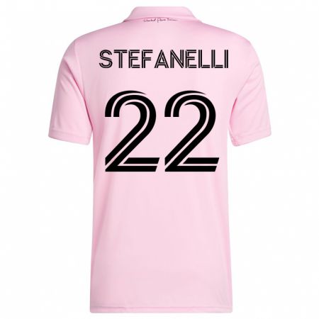 Kandiny Enfant Maillot Nicolás Stefanelli #22 Rose Tenues Domicile 2023/24 T-Shirt