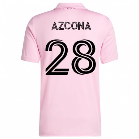 Kandiny Enfant Maillot Edison Azcona #28 Rose Tenues Domicile 2023/24 T-Shirt