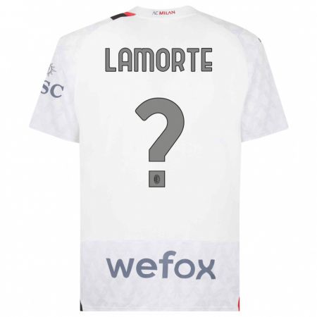 Kandiny Enfant Maillot Alessandro Lamorte #0 Blanc Tenues Extérieur 2023/24 T-Shirt