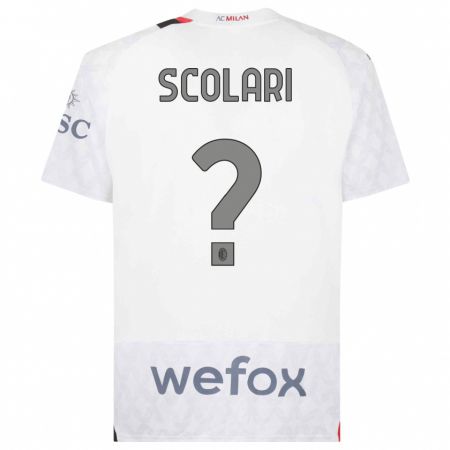 Kandiny Enfant Maillot Davide Scolari #0 Blanc Tenues Extérieur 2023/24 T-Shirt