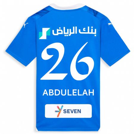 Kandiny Femme Maillot Abdulelah Al-Malki #26 Bleu Tenues Domicile 2023/24 T-Shirt