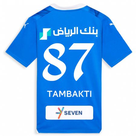 Kandiny Femme Maillot Hassan Tambakti #87 Bleu Tenues Domicile 2023/24 T-Shirt