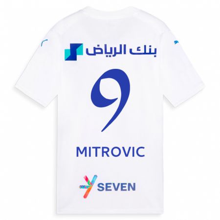 Kandiny Femme Maillot Aleksandar Mitrovic #9 Blanc Tenues Extérieur 2023/24 T-Shirt