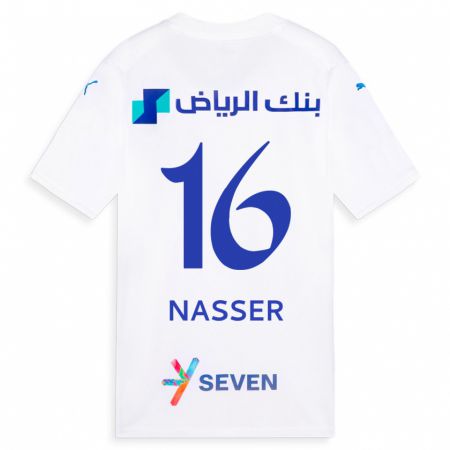 Kandiny Femme Maillot Nasser Al-Dawsari #16 Blanc Tenues Extérieur 2023/24 T-Shirt