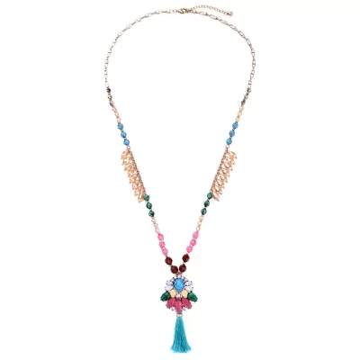 Kandiny - Women's Individual Diamond Color Tassel Necklace