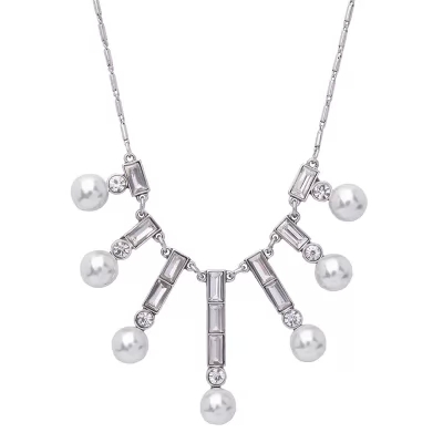 Kandiny - Simple and fresh alloy geometric diamond pearl Necklace