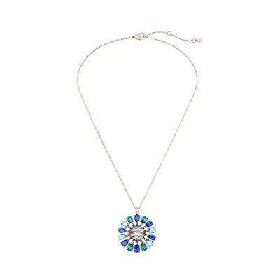 Kandiny - Simple flower crystal drop pendant Necklace 01214