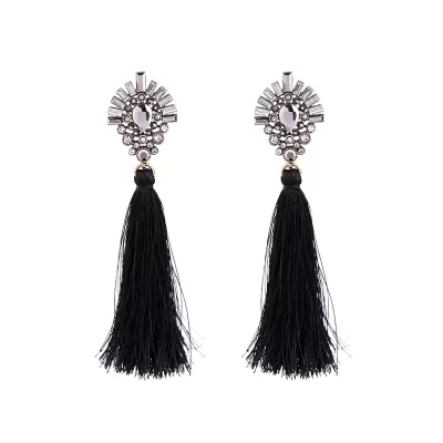 Kandiny - Alloy studded tassel Earrings 00640