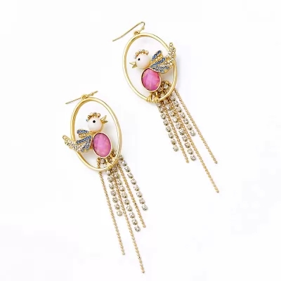 Kandiny - Diamond bird tassel Earrings 00666