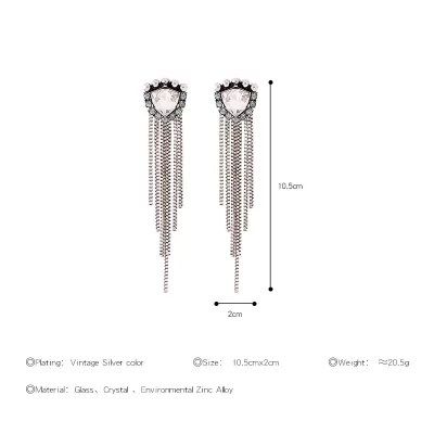 Kandiny - Fashion-studded tassel temperament Earrings 00776