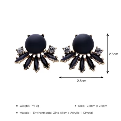 Kandiny - Black personality diamond stud Earrings 00868