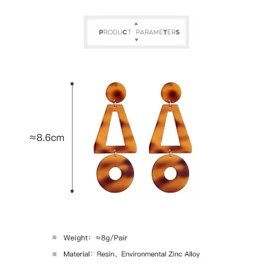 Kandiny - Acetate board resin geometric Earrings 00882