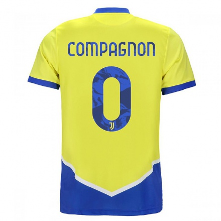 Enfant Football Maillot Mattia Compagnon #0 Bleu Jaune Tenues Third 2021/22 T-shirt