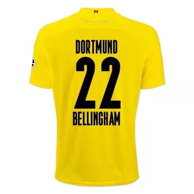 Enfant Football Maillot Jude Bellingham #22 Tenues Domicile Jaune Noire 2020/21 Chemise