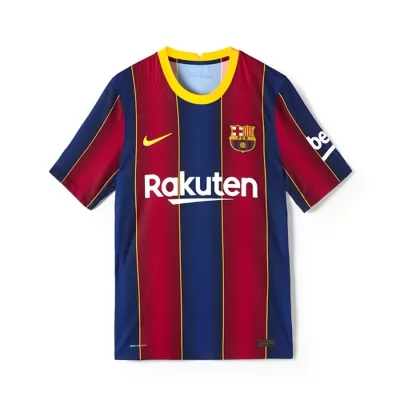 Enfant Football Maillot Lionel Messi #10 Tenues Domicile Rouge Bleu 2020/21 Chemise