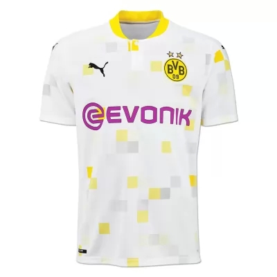 Homme Football Maillot Erling Haaland #9 Tenues Troisième Blanc Jaune 2020/21 Chemise