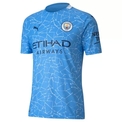 Homme Football Maillot Riyad Mahrez #26 Tenues Domicile Bleu 2020/21 Chemise