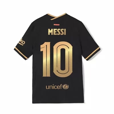 Homme Football Maillot Lionel Messi #10 Tenues Extérieur Noire 2020/21 Chemise
