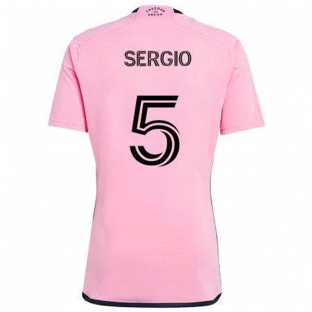 Kandiny Enfant Maillot Sergio Busquets #5 Rose Tenues Domicile 2024/25 T-Shirt