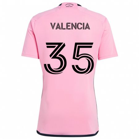 Kandiny Enfant Maillot Felipe Valencia #35 Rose Tenues Domicile 2024/25 T-Shirt