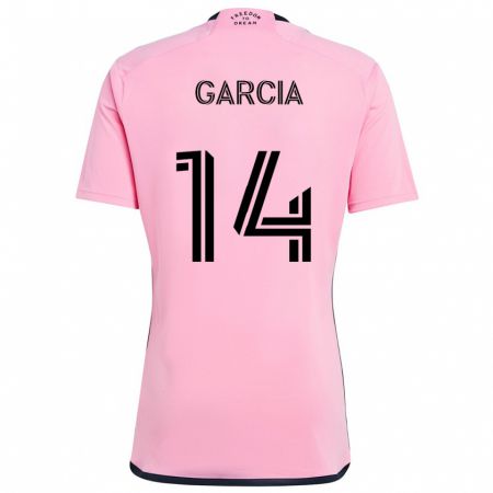 Kandiny Enfant Maillot Santiago Garcia #14 Rose Tenues Domicile 2024/25 T-Shirt