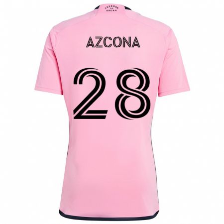 Kandiny Enfant Maillot Edison Azcona #28 Rose Tenues Domicile 2024/25 T-Shirt