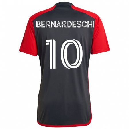 Kandiny Enfant Maillot Federico Bernardeschi #10 Rouge Gris Tenues Domicile 2024/25 T-Shirt