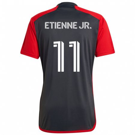 Kandiny Enfant Maillot Derrick Etienne Jr. #11 Rouge Gris Tenues Domicile 2024/25 T-Shirt