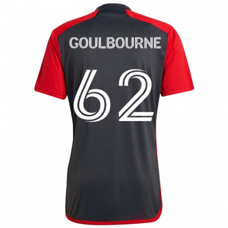 Kandiny Enfant Maillot Rohan Goulbourne #62 Rouge Gris Tenues Domicile 2024/25 T-Shirt