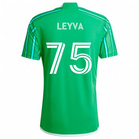 Kandiny Enfant Maillot Danny Leyva #75 Vert Blanc Tenues Domicile 2024/25 T-Shirt