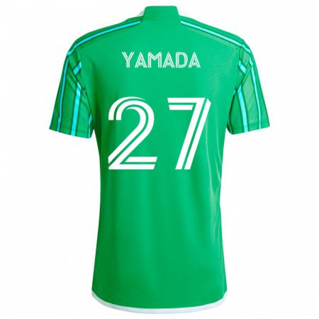 Kandiny Enfant Maillot Hikari Yamada #27 Vert Blanc Tenues Domicile 2024/25 T-Shirt