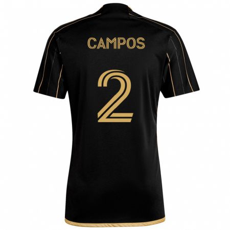 Kandiny Enfant Maillot Omar Campos #2 Or Noir Tenues Domicile 2024/25 T-Shirt