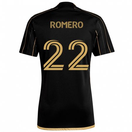 Kandiny Enfant Maillot Abraham Romero #22 Or Noir Tenues Domicile 2024/25 T-Shirt