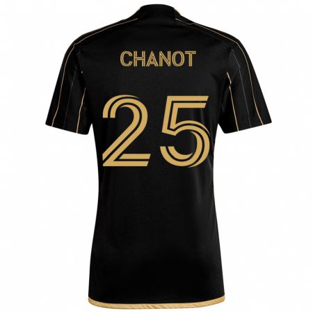 Kandiny Enfant Maillot Maxime Chanot #25 Or Noir Tenues Domicile 2024/25 T-Shirt