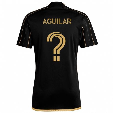 Kandiny Enfant Maillot Adrián Aguilar #0 Or Noir Tenues Domicile 2024/25 T-Shirt