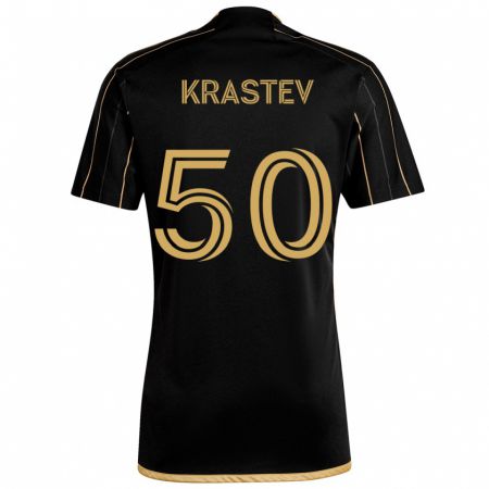 Kandiny Enfant Maillot Filip Krastev #50 Or Noir Tenues Domicile 2024/25 T-Shirt