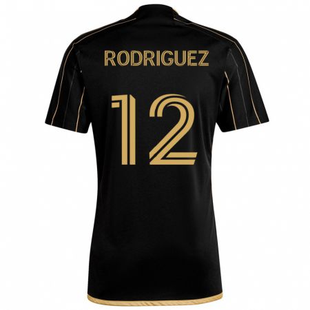 Kandiny Enfant Maillot Jeremi Rodríguez #12 Or Noir Tenues Domicile 2024/25 T-Shirt