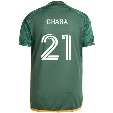 Kandiny Enfant Maillot Diego Chará #21 Vert Orange Tenues Domicile 2024/25 T-Shirt