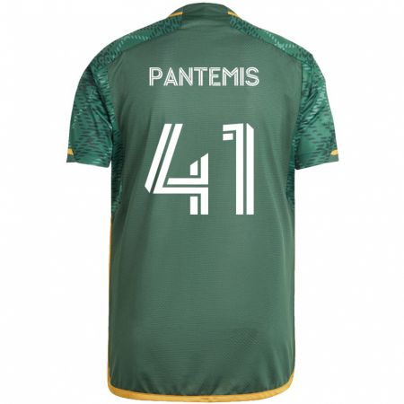 Kandiny Enfant Maillot James Pantemis #41 Vert Orange Tenues Domicile 2024/25 T-Shirt