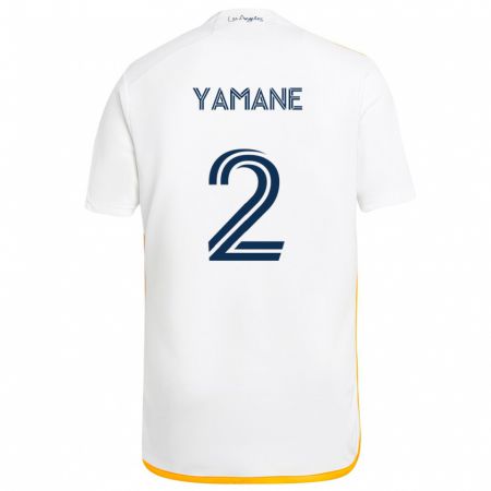 Kandiny Enfant Maillot Miki Yamane #2 Blanc Jaune Tenues Domicile 2024/25 T-Shirt