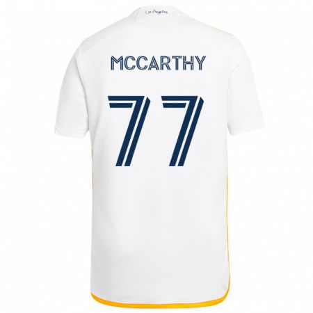 Kandiny Enfant Maillot John Mccarthy #77 Blanc Jaune Tenues Domicile 2024/25 T-Shirt