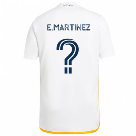 Kandiny Enfant Maillot Enrique Martinez #0 Blanc Jaune Tenues Domicile 2024/25 T-Shirt