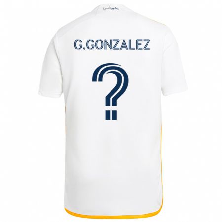 Kandiny Enfant Maillot Gustavo Gonzalez #0 Blanc Jaune Tenues Domicile 2024/25 T-Shirt