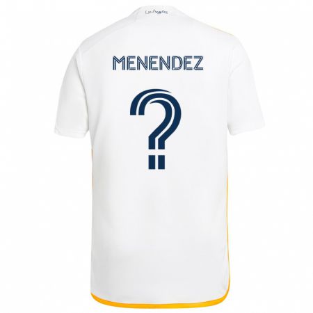 Kandiny Enfant Maillot Alexsander Menendez #0 Blanc Jaune Tenues Domicile 2024/25 T-Shirt