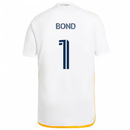 Kandiny Enfant Maillot Jonathan Bond #1 Blanc Jaune Tenues Domicile 2024/25 T-Shirt